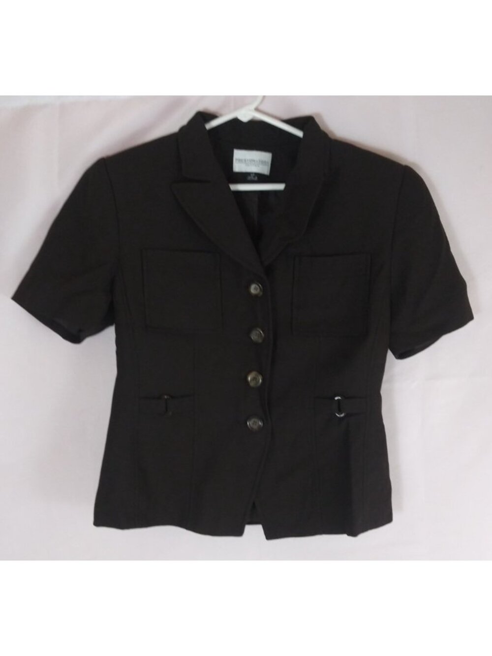 Preston & York Petites Women's Brown Short Sleeve Blazer Jacket Size 6P